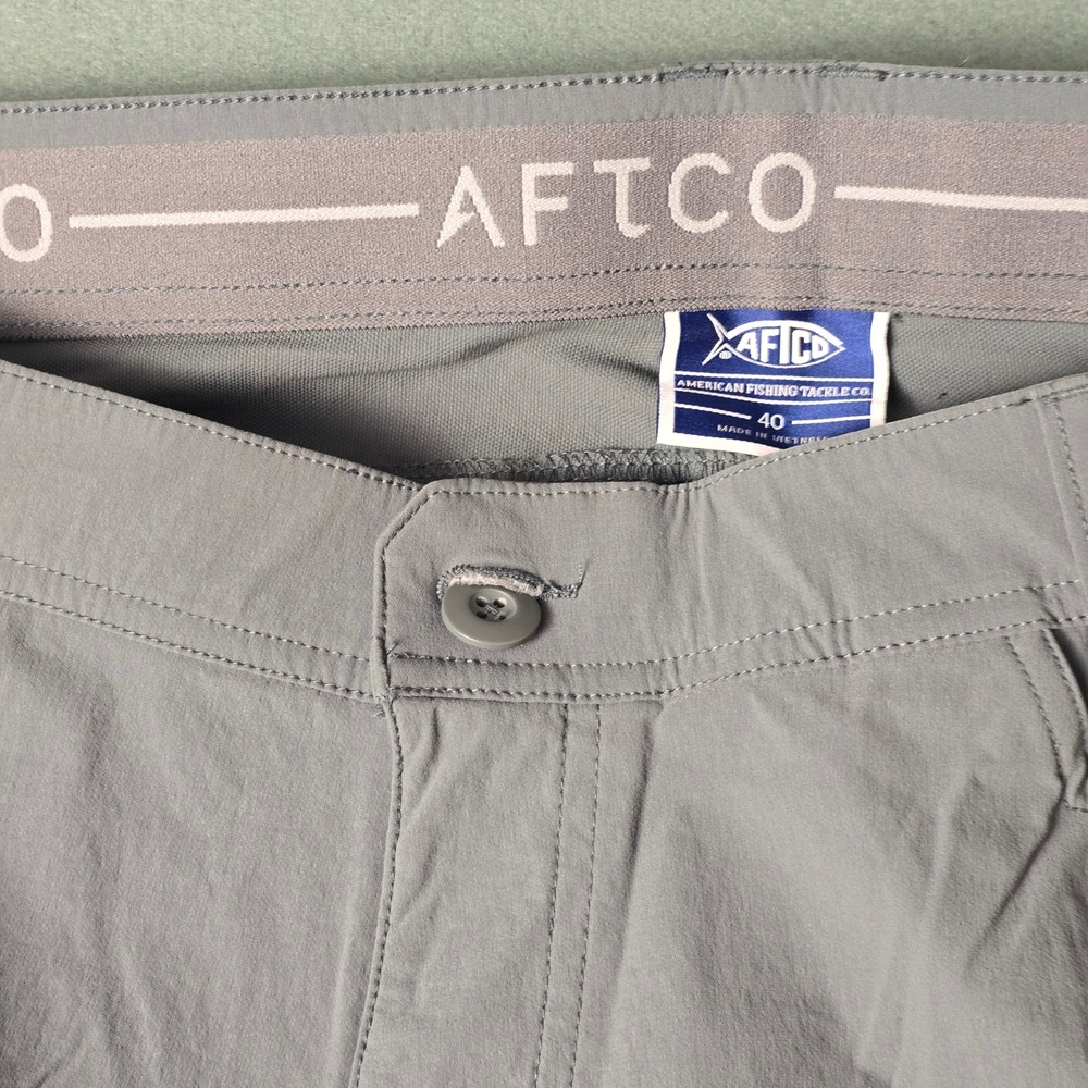 AFTCO Mens Gray Fishing Cargo Pants Size 40 Nylon Spandex Outdoor Hiking Pockets - Picture 10 of 12